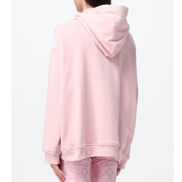 Versace 1978 Re-Edition logo-embroidered Pale pink hoodie in 48 - Picture 8 of 9